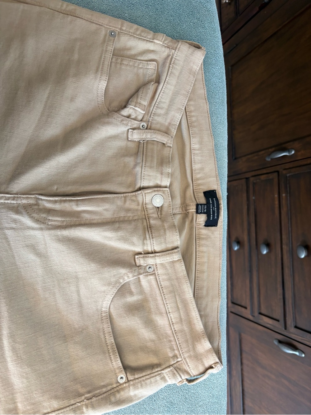 Banana Republic Women's Beige Wide Leg High-Rise Jeans